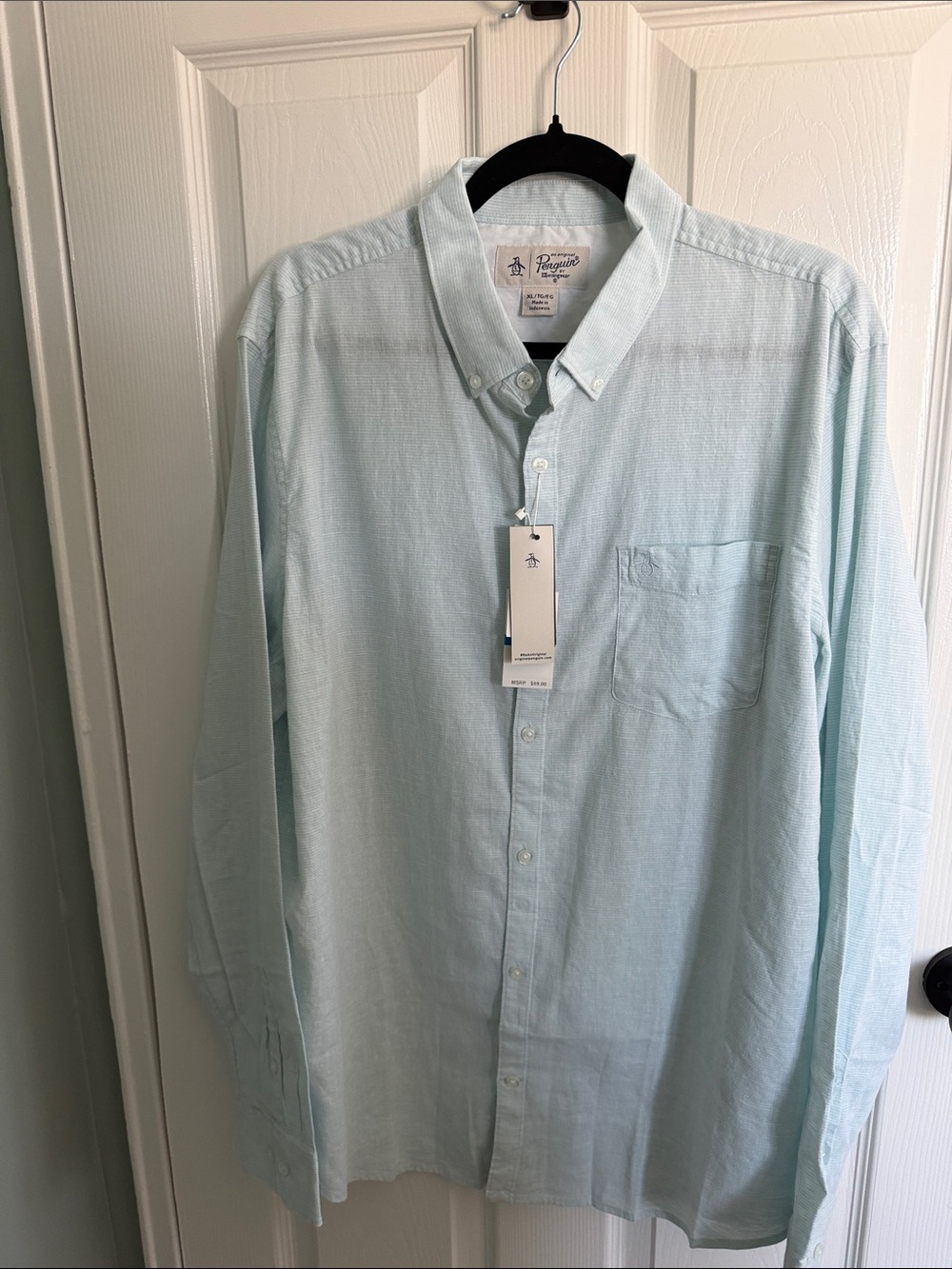 Original Penguin Men's Button-Down Shirt in Pale Blue